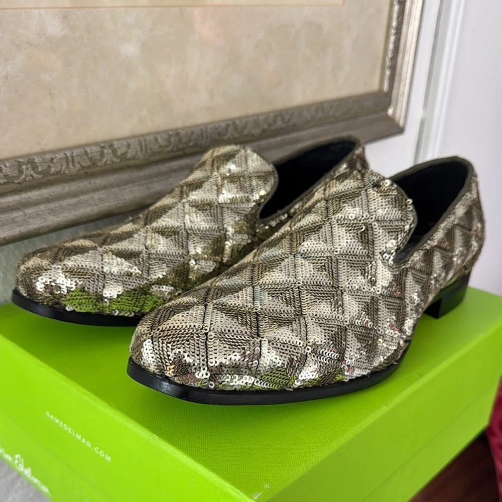 Stacy Adams Silver Oxfords with Metallic Weave